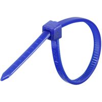 オーム電機 結束バンド ロックタイ 100mm 青 50本入り OHM CT-100W50BL 1セット(1000本:50本×20パック)