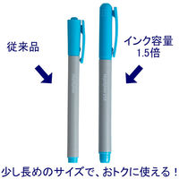 蛍光ペンインク容量1.5倍 ブルー 1箱（10本入） アスクル  オリジナル（わけあり品）