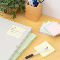 アスクル はたらく ふせん 75×75mm パステル5色アソート （正方形） 10冊  オリジナル（わけあり品）