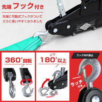 ベスト・アンサー ハンドウインチ スチールボディ 800kg ブラック diy-074-body-bk 1台（直送品）