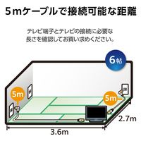 DXアンテナ テレビアンテナケーブル 5m F字プラグL字プラグ 2K 4K 8K対応 ホワイト EC-4W5FLWH(H) 1個