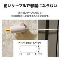 フラットケーブル 60cm アンテナ 隙間・サッシ用 高シールド設計 EC-1W1FFWH(H) DXアンテナ 1個