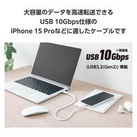 タイプCケーブル (USB-C to C) PD対応 100W 0.5m 耐久 白 MPA-CC1GSM05WH エレコム 1個