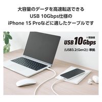タイプCケーブル (USB-C to C) PD対応 100W 1m 耐久 白 MPA-CC1GSM10WH エレコム 1個（直送品）