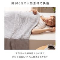 AQUA やわらかい くしゅくしゅガーゼケット 綿100% 1400×1900mm グレージュ 414201N8 1枚（直送品）