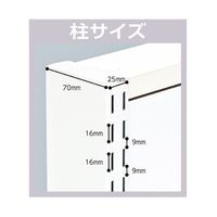 アズワン リスタプラス 壁面タイプ W120×H210cm 連結 ホワイト 65-8768-88 1台（直送品）