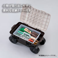 【園芸用品】中山福 ベストコ フィールドカートトレー 回転座面付 ブラウン ボタニカルスタイル MA-2223 1個
