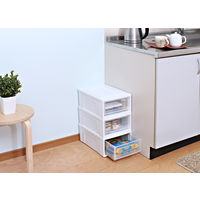 アイリスオーヤマ チェスト Sサイズ 収納ケース 積み重ね ホワイト/クリア BC-S 1個