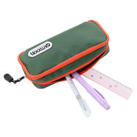 サンスター文具 Wファスナー ペンケース OUTDOOR アウトドア リップストップ カーキ S1427300 1個