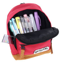 サンスター文具 ペンケース バックパック OUTDOOR ボトムスウェード レッド S1427377 1個
