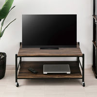 武田コーポレーション ヴィンテージ調 キャスター付 マルチテーブル ブラウン T2ーVCMT80VBR 1箱(2個入)（直送品）