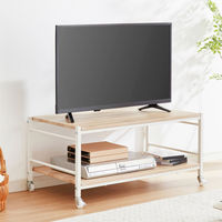 武田コーポレーション ヴィンテージ調 キャスター付 マルチテーブル ナチュラル T2ーVCMT80VNA 1箱(2個入)（直送品）