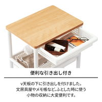 天馬 ウッドトップワゴン ワイド3段 引出し付き 811000865 1セット(4台)