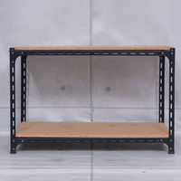 【軒先渡し】北島 アングル棚 スチールラック 2段 幅770×奥行620×高さ450mm  ブラック 1台（直送品）