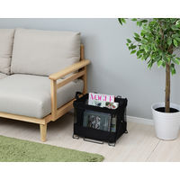 YAMAZEN 【荷物置き】スタッキングできるメッシュバスケット S 折りたたみ ブラック HTB-2S(BK) 1個