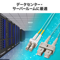 サンワサプライ メガネ型光ファイバケーブル（マルチ50μmOM3、LC×2-SC×2、1m） HKB-OM3LCSC-01N 1本（直送品）