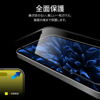 MSソリューションズ iPhone 15 Plus ガラスフィルム 全面保護 ブルーライトカット LN-IY23FGFB 1個
