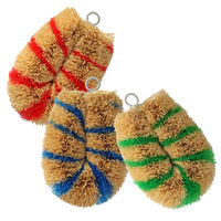 亀の子束子 シマシマ ミニ N 手に持ちやすい 定番1号サイズ 赤 1個 亀の子束子西尾商店