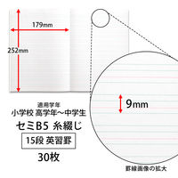 スヌーピー学習帳 英習罫 15段 セミB5 PF-315 日本ノート 2冊