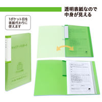プラス 年組氏名クリアーファイル 20ポケット A4タテ グリーン 84865 1冊