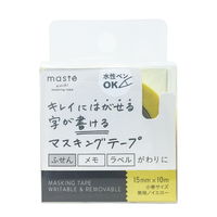 マークス 水性ペンで書ける マスキングテープ 15mm マステ 小巻 イエロー MSTFA04-YE 10個