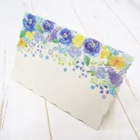 包む バースデーカード ボタニカル フラワーブルー TC081 1個