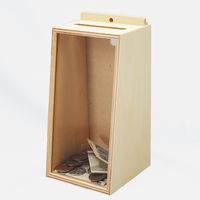 スマイル 木製募金箱 天然木　ナチュラル 790389