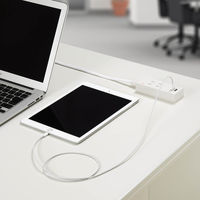 延長コード USB付 電源タップ AC×2個口 USB-A×2ポート  雷ガード付 2m ホワイト H1K4022UWH YAZAWA 1個