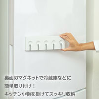 伸晃 マグネット式 5連フック ホワイト FK-5HW 1セット（3個）