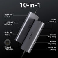 ドッキングステーション 10-in-1 HDMI×2 LAN Type-C（100W） USB-A カードスロット USBハブ