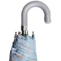 アテイン 55cm 折りたたみ傘 ひるねこ レザーハンドル グレー 5266GY 1セット(3本)（直送品）