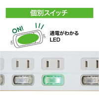 ハート電機サービス 断線に強いスイッチタップ6個口1.5m ETA-KS615RD 1個