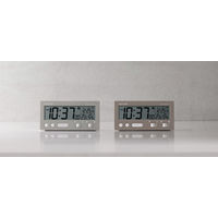 RHYTHM（リズム） フイットウェーブD237 グレー 置時計 [電波 温湿度 カレンダー] 幅131×高さ66mm 1個