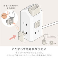 ソニック えんとつ屋根のコンセントハウス 2m AC×6、USB-A×3 ホワイト ULH-7807-W 1個