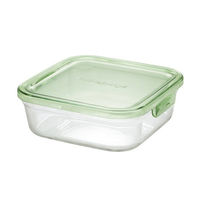 耐熱ガラス 保存容器 グリーン 角型 4点セット パック&レンジ PSC-PRN4G1 iwaki（イワキ）