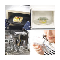 耐熱ガラス 保存容器 グリーン 角型 3点セット パック&レンジ PSC-PRN3G2 iwaki（イワキ）