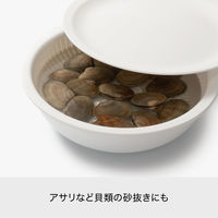 Like-it（ライクイット） 米とぎにも使えるザルとボウル プレート ホワイト 日本製 1個