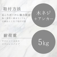 レック ステンレスタオル掛け（木ネジ+アンカー）40cm 1個