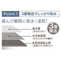 珪藻土パウダー入 ソフトバスマット 抗菌防臭 吸水速乾 40×60cm プレーン ライトグレー 1枚 ヨコズナクリエーション