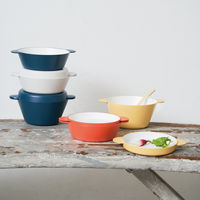 tak（タック）キッズディッシュ スープボウル 3点セット（ボウル、プレート、スプーン）Mサイズ イエロー 電子レンジ対応 1セット 竹中