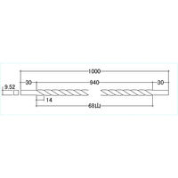 スチール黒皮角棒 9.52×9.52×1000mm(限界 右)スパイラル kurobou-952-nejiri-genkai-migi 1本（直送品）