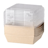 未晒しペーパーフードボックス蓋つき 小 1袋（10セット入）