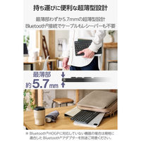 エレコム ワイヤレスキーボード Bluetooth 無線 パンタグラフ 充電式 薄型 TK-TM15BPGM/EC 1個（直送品）