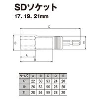 TJMデザイン タジマ SDソケット17 12角 6個入ディスプレイ箱仕様 TSK-SD17 1セット(6個入)（直送品）