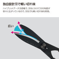 コクヨ 洗えるハサミ サクサ 万能 水洗い対応 ブラック 黒 はさみ ハサ-F440D 1セット（1本×5）