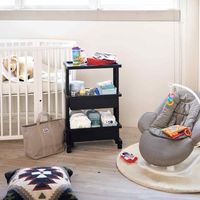 JEJアステージ リセスタイル テーブルワゴン3段 ブラック 幅450×奥行300×高さ715mm 1台