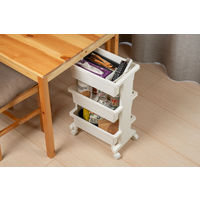 JEJアステージ リセスタイル モバイルワゴンミニ3段 ホワイト 幅400×奥行250×高さ645mm 1台