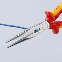 エスコ 200mm 絶縁ラジオペンチ(グリップ/直/落下防止) EA537KC-201 1丁（直送品）