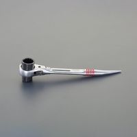 エスコ 17x21mm/240mm 両口ラチェットレンチ(曲りシノ付/ショート EA602AT-102 1セット(2本)（直送品）