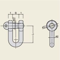 エスコ 3.15t 強力型シャックル(塗装品) EA638CN-6 1セット(3個)（直送品）